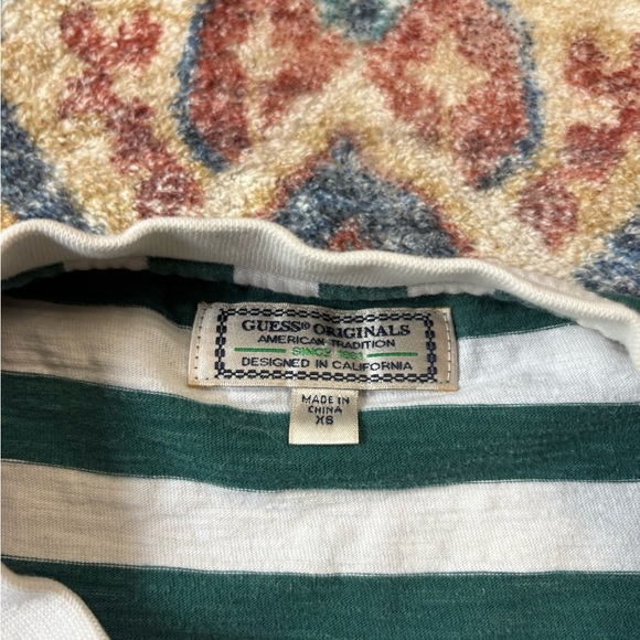 Guess Jeans Spellout Striped T-shirt Size XS - Picture 3 of 5